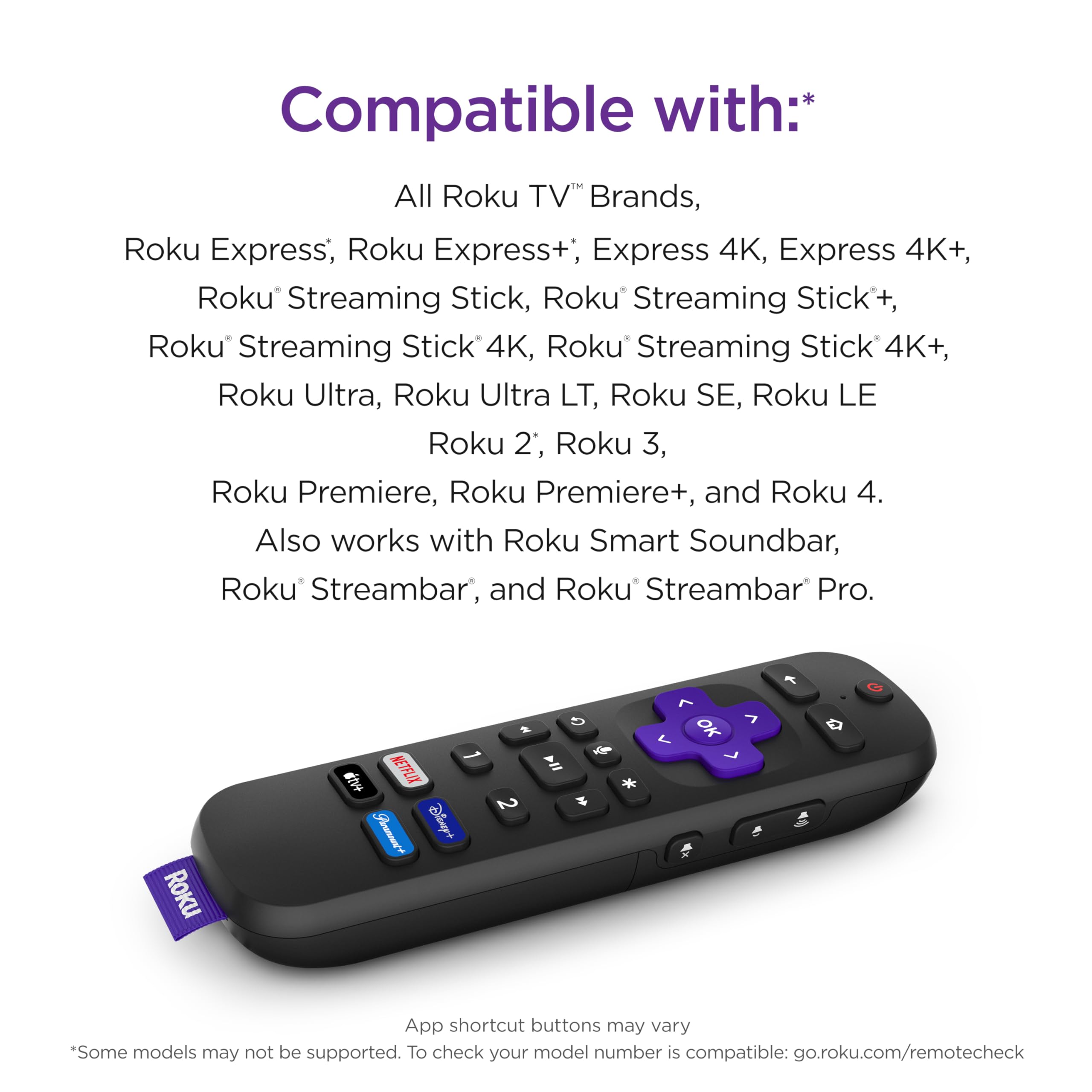 Roku Voice Remote Pro | Rechargeable Voice Remote with TV Controls, Lost Remote Finder, Private Listening, Hands-Free Voice Controls & Personal Shortcut Buttons for Roku Players Roku TV, & Roku Audio