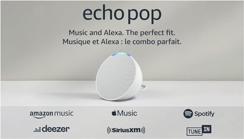 Amazon Echo Pop (newest model), Our smallest Alexa speaker, Fits in any room, Glacier White