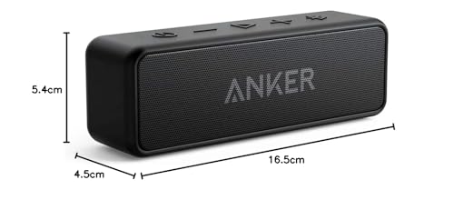 Anker Soundcore 2 Portable Bluetooth Speaker with 12W Stereo Sound, Bluetooth 5, Bassup, IPX7 Waterproof, 24-Hour Playtime, Wireless Stereo Pairing, Speaker for Home, Outdoors, Travel