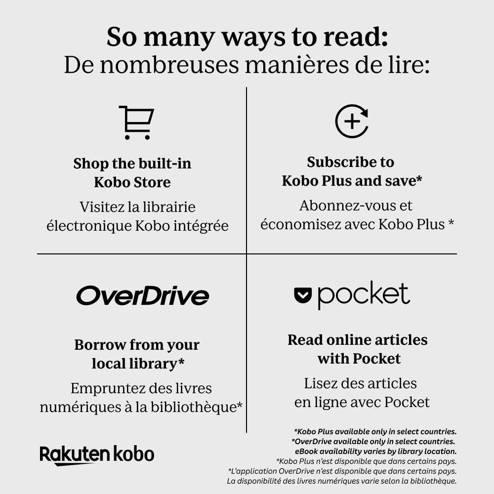 Kobo Clara BW | eReader | 6” Glare-Free Touchscreen with ComfortLight PRO | Dark Mode Option | Audiobooks | Waterproof | 16GB of Storage | Black