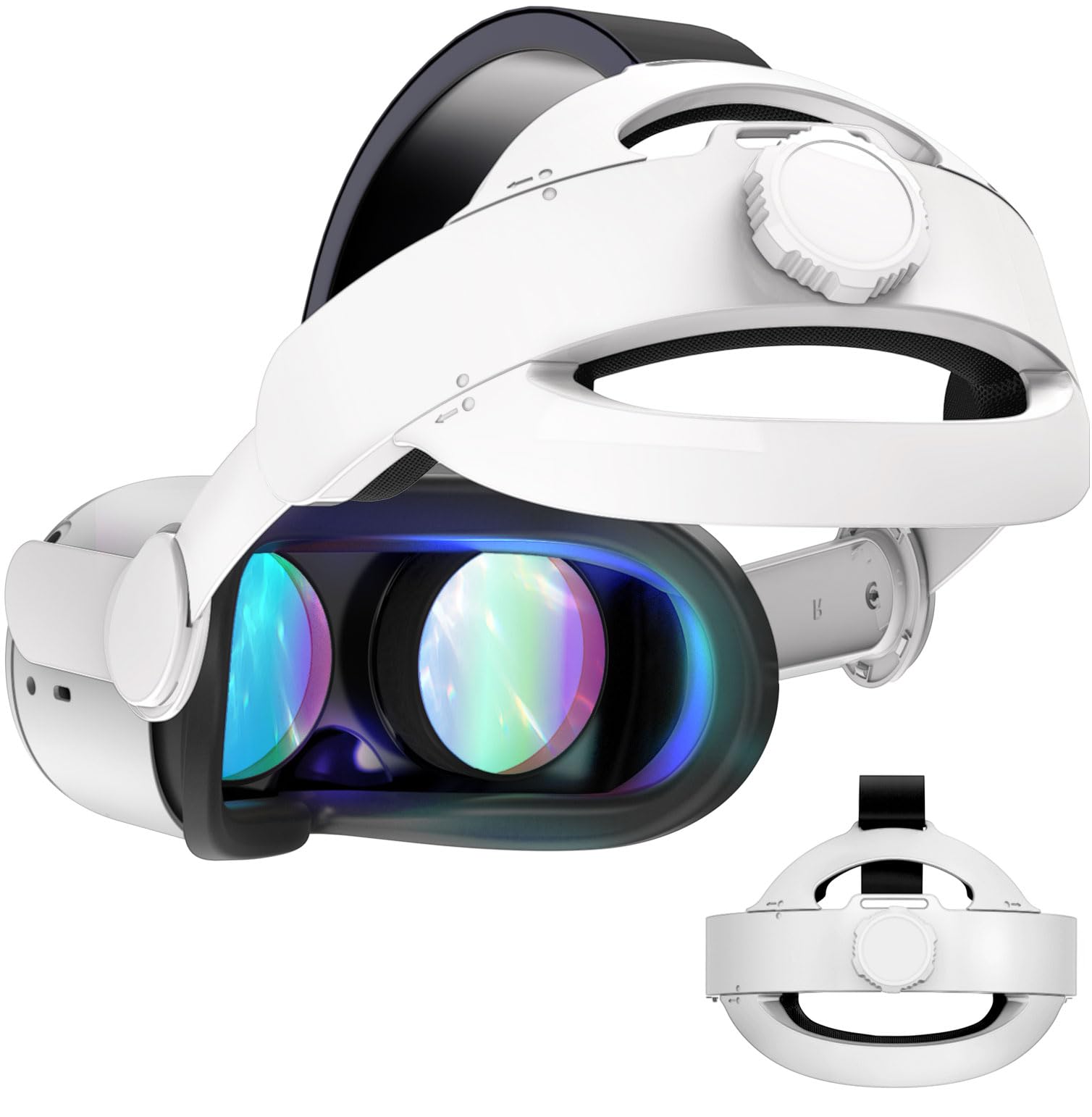 Kuject Design 3-in-1 Adjustable Head Strap for Meta Oculus Quest 2, Replacement for Elite Strap, Enhanced Support in VR, Detachable & Lightweight VR Accessories Fit for Carrying Case