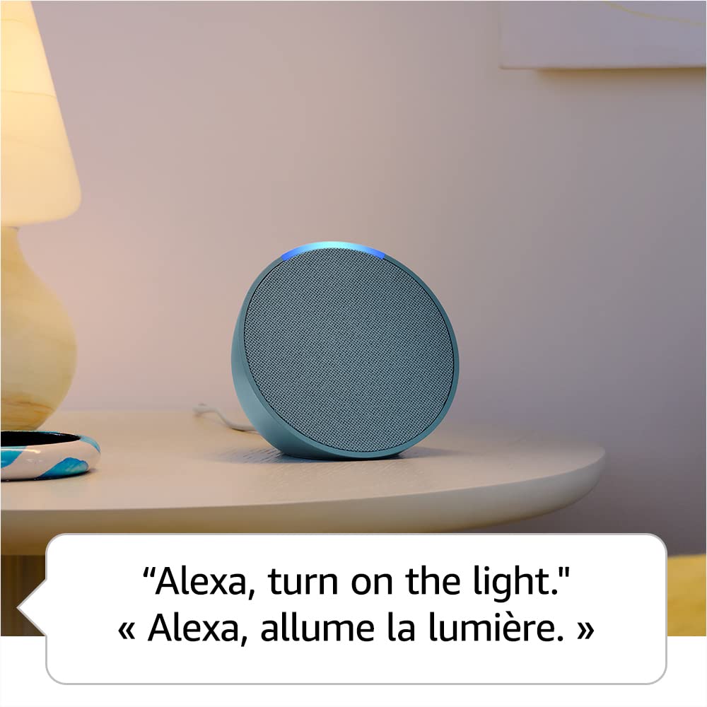 Amazon Echo Pop (newest model), Our smallest Alexa speaker, Fits in any room, Glacier White