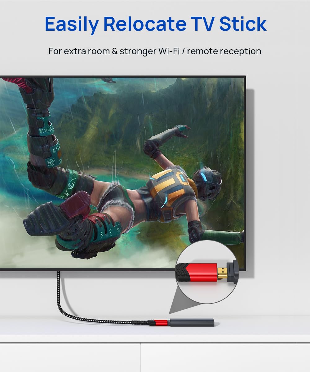 HDMI Extension Cable 3.3FT, JSAUX 4K High Speed HDMI Extender Cord Male to Female (4K 60Hz HDR HDCP 2.2), Compatible with Roku/Chromecast Streaming Stick, Blu-ray Player, HDTV, Laptop, PC