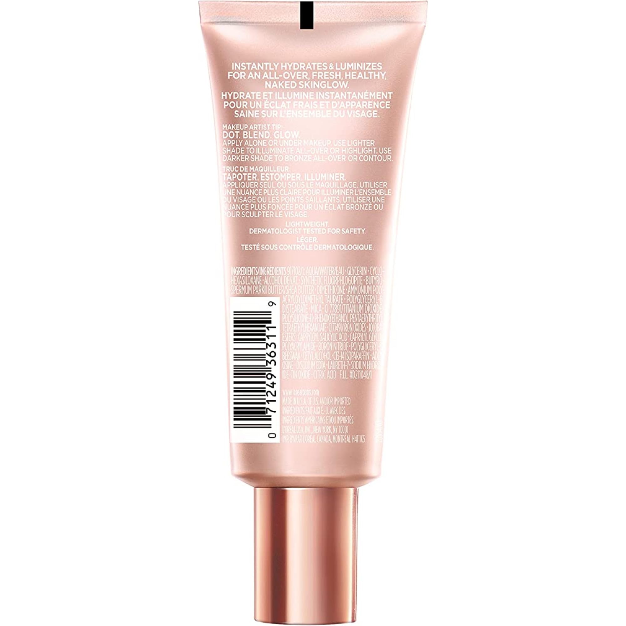 L’Oréal Paris True Match Lumi Glotion Natural Glow Enhancer for Face & Body, Instantly Hydrates and Illuminates Skin, Sheer Color Tint, Offers a Sunkissed Glow, 902 Light, 40 mL