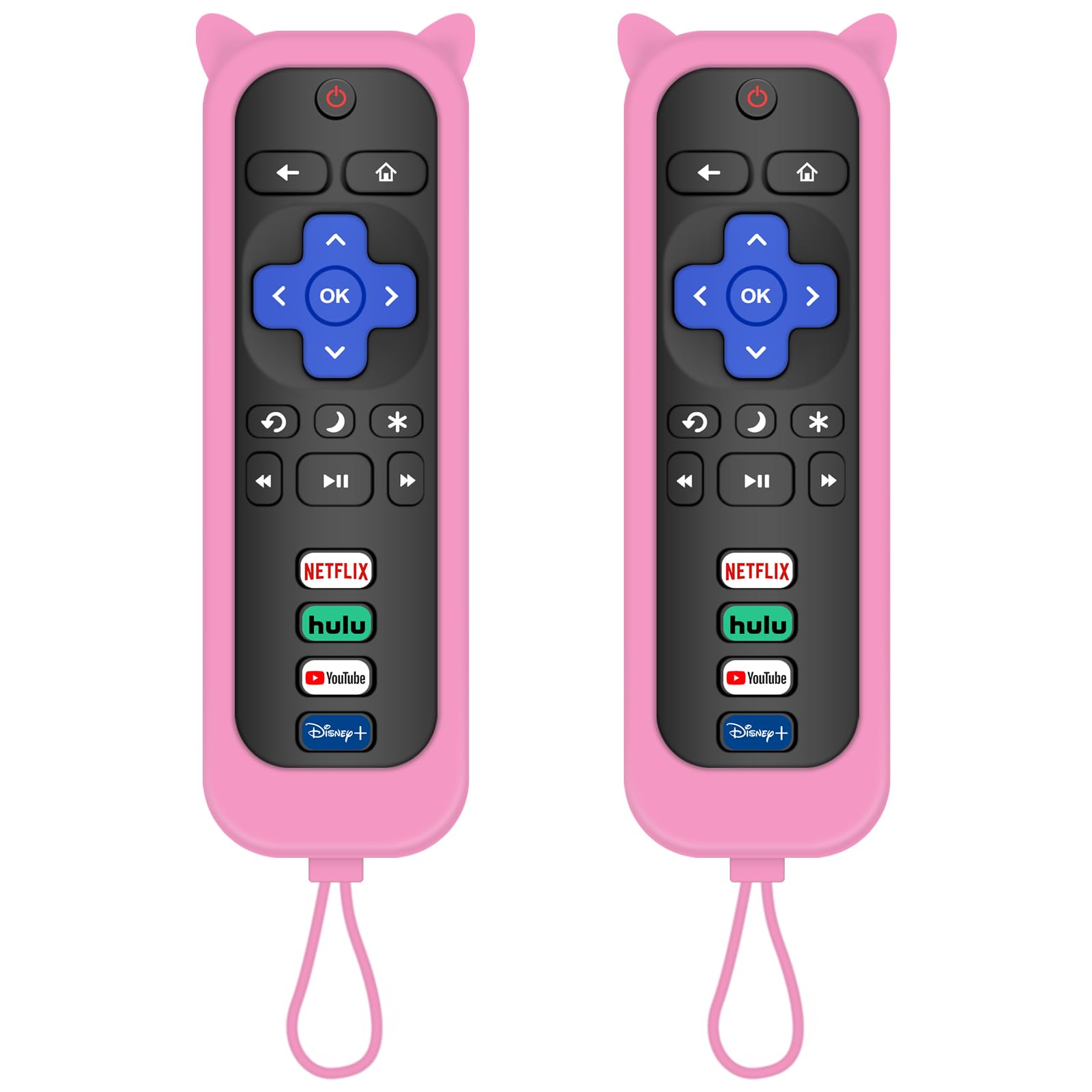 Remote for Roku TV with 2 Cover Remotes Compatible for TCL/Onn/Hisense/Philips/Sharp/Westinghouse Roku/Insignia TV [Remote Control for Roku TV Only] (Pink)