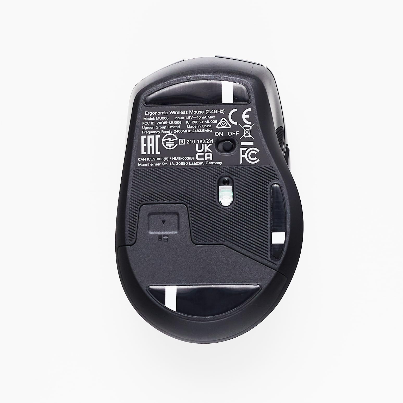 UGREEN Wireless and Ergonomic Mouse, 2.4G with 49Ft Connection, 4000 DPI 6 Buttons Auto-Sleep Mode, Compatible with Laptop PC Mac Computer Chromebook MacBook, Dark Grey