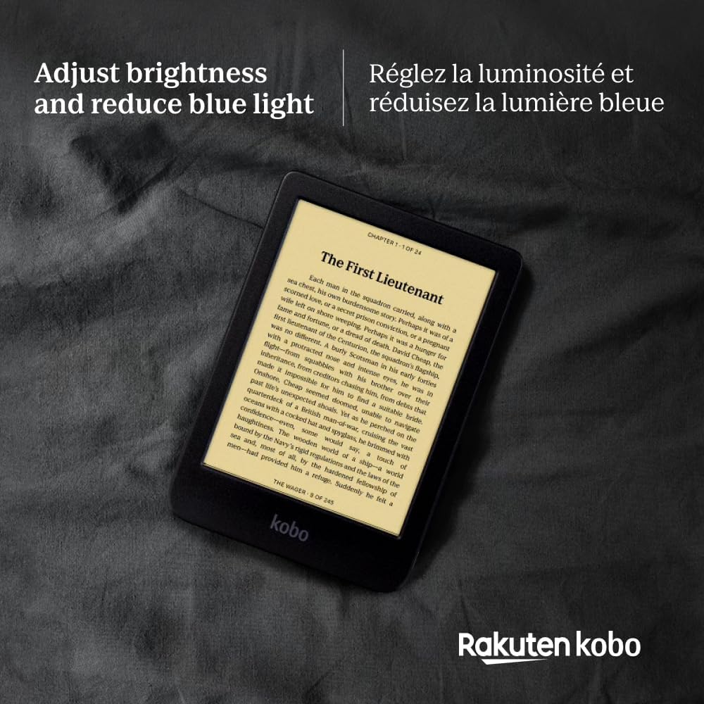 Kobo Clara BW | eReader | 6” Glare-Free Touchscreen with ComfortLight PRO | Dark Mode Option | Audiobooks | Waterproof | 16GB of Storage | Black