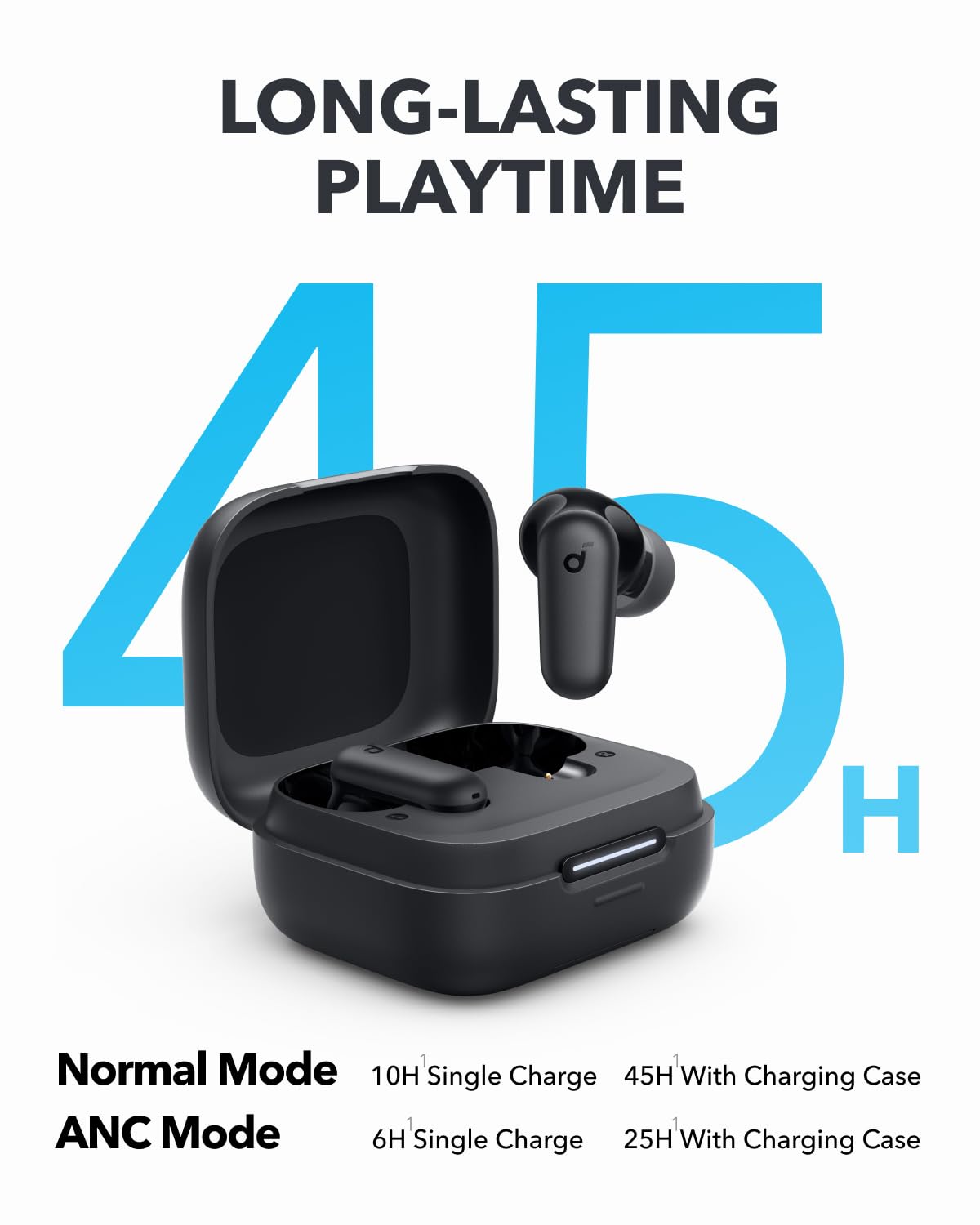 soundcore P30i by Anker Noise Cancelling Earbuds, Strong and Smart Noise Cancelling, Powerful Bass, 45H Playtime, 2-in-1 Case and Phone Stand, IP54, Wireless Earbuds, Bluetooth 5.4, App Control