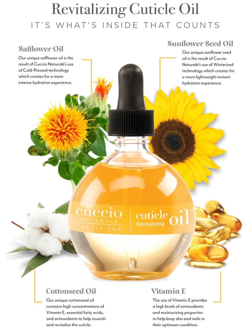 Cuccio Naturale Milk and Honey Cuticle Revitalizing Oil - Moisturizes and Strengthens Nails and Cuticles - Soothing and Nourishing - Paraben and Cruelty Free with Natural Ingredients - 2.5 oz