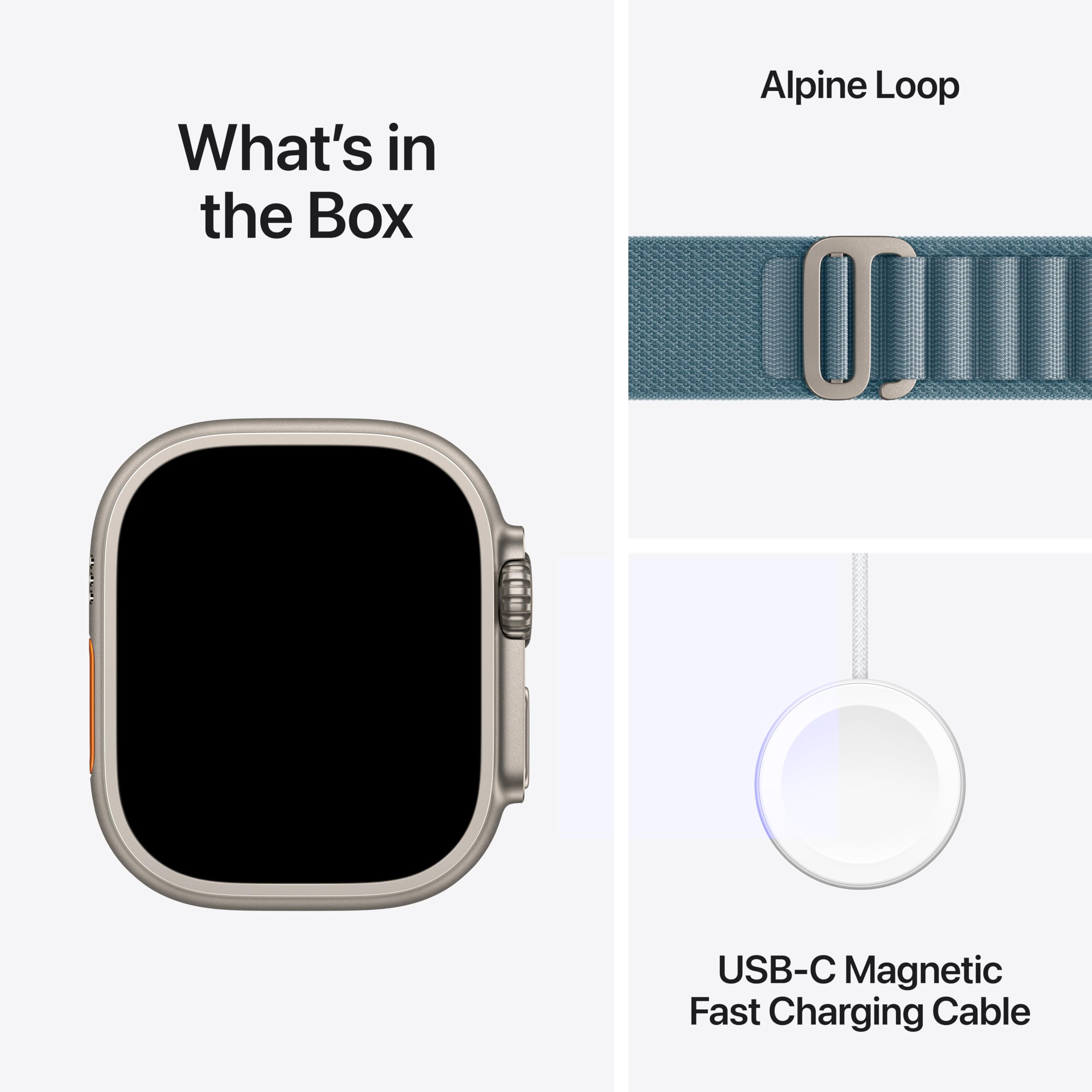 Apple Watch Ultra 3 [GPS + Cellular 49mm] Running and Multisport Smartwatch with Titanium Case with Light Blue Alpine Loop. Satellite Communications, Advanced Health and Fitness Tracking