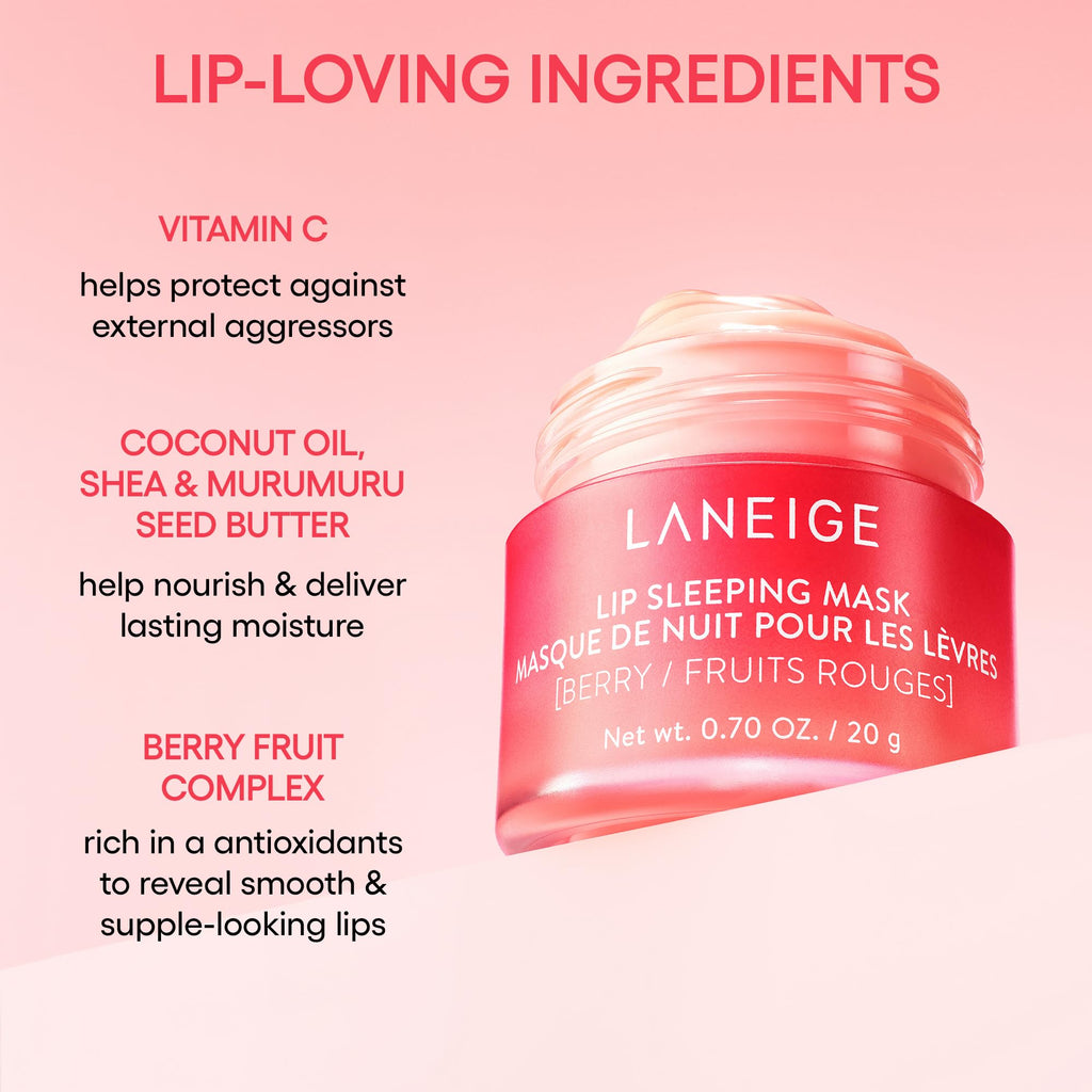 LANEIGE Lip Sleeping Mask Sweet Candy: Nourish, Hydrate, Vitamin C, Murumuru & Shea Butter, Antioxidants, Flaky, Dry Lips