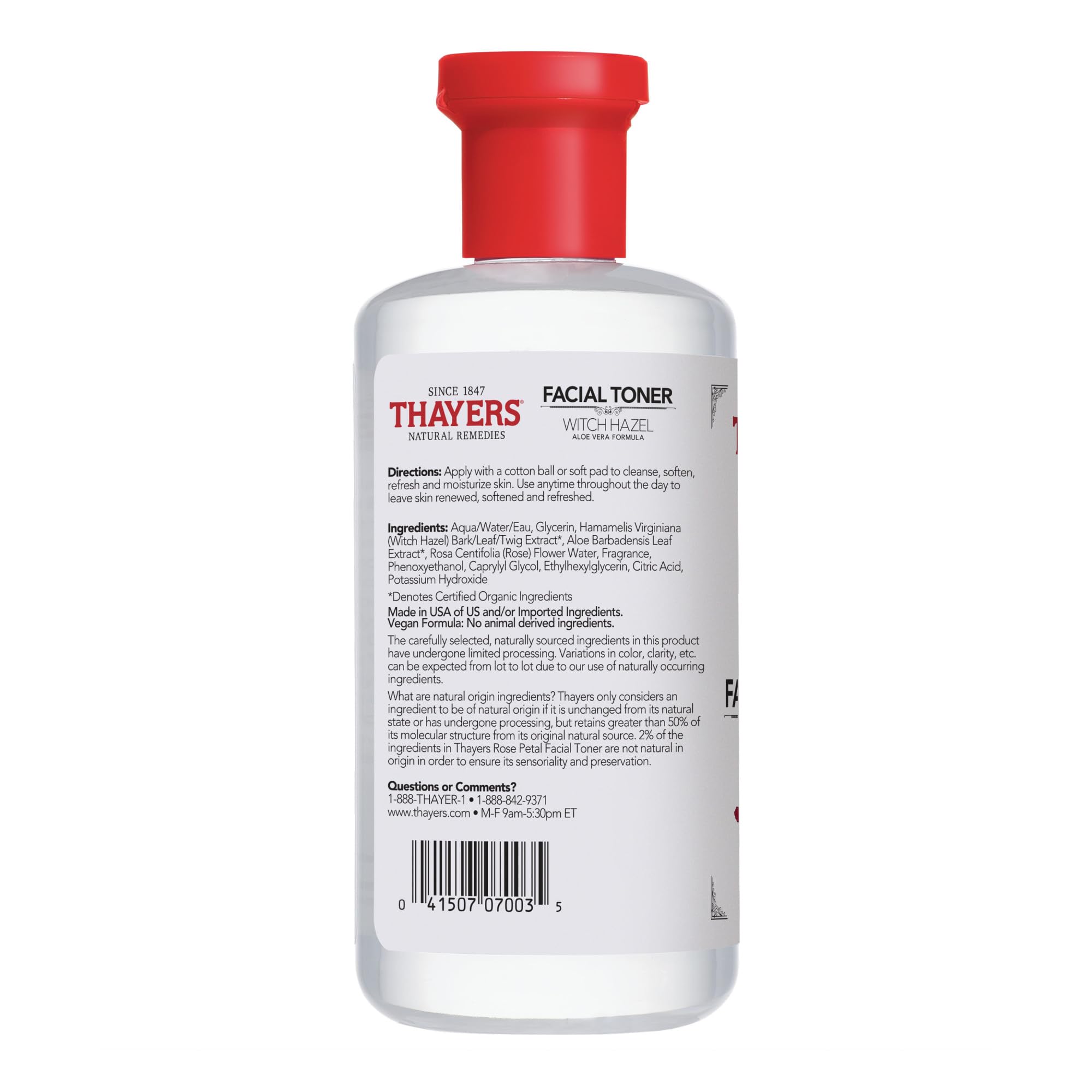 Thayers Alcohol-Free Rose Petal Witch Hazel Facial Toner for Glowing Skin, Soothing, Hydrating, Refreshing Toner for Normal and Combination Skin with Enlarged Pores, 355ml