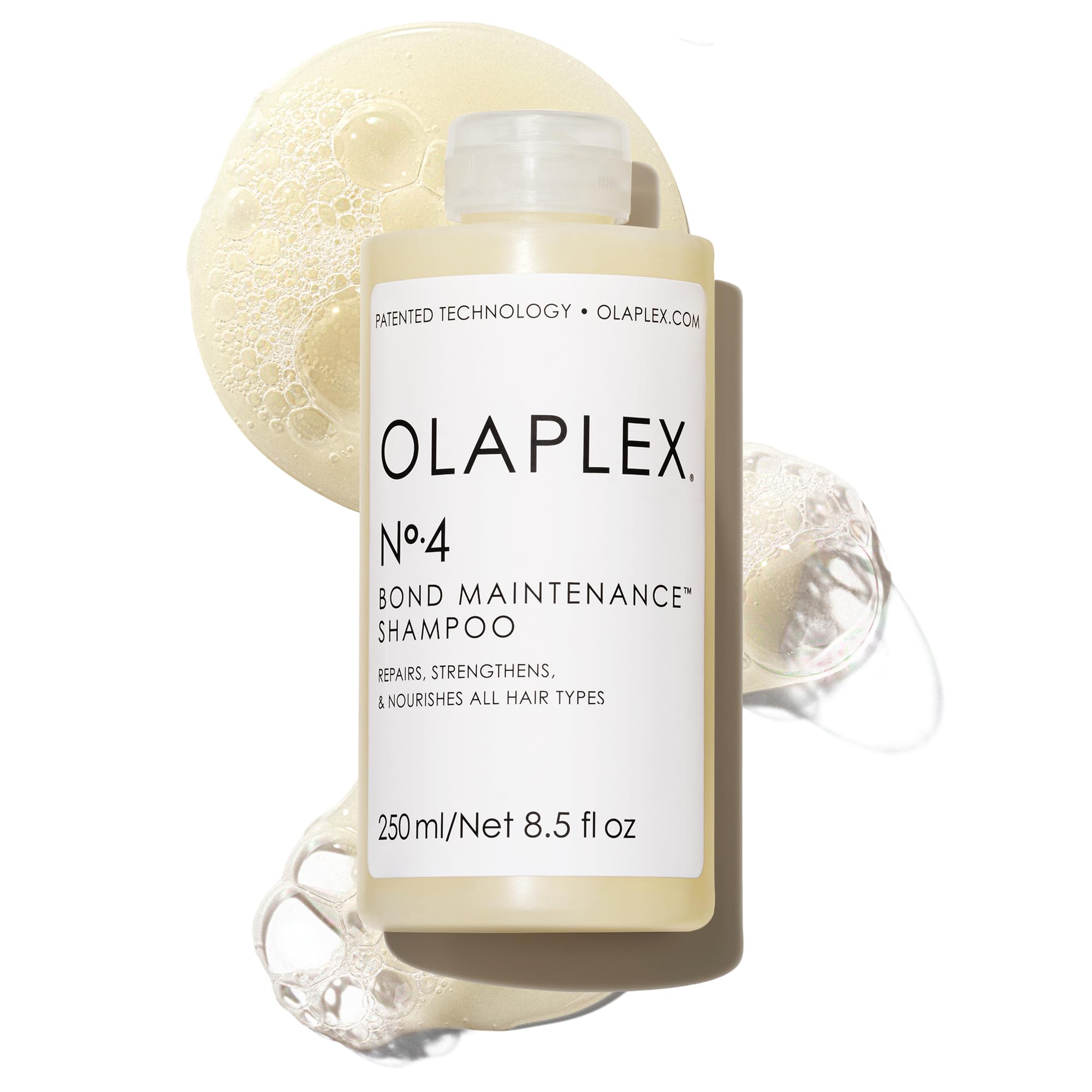 Olaplex No. 4 Bond Maintenance Shampoo, Repairs, Strengthens, & Nourishes All Hair Types, Adds Shine & Leaves Hair Feeling Soft, 250ml