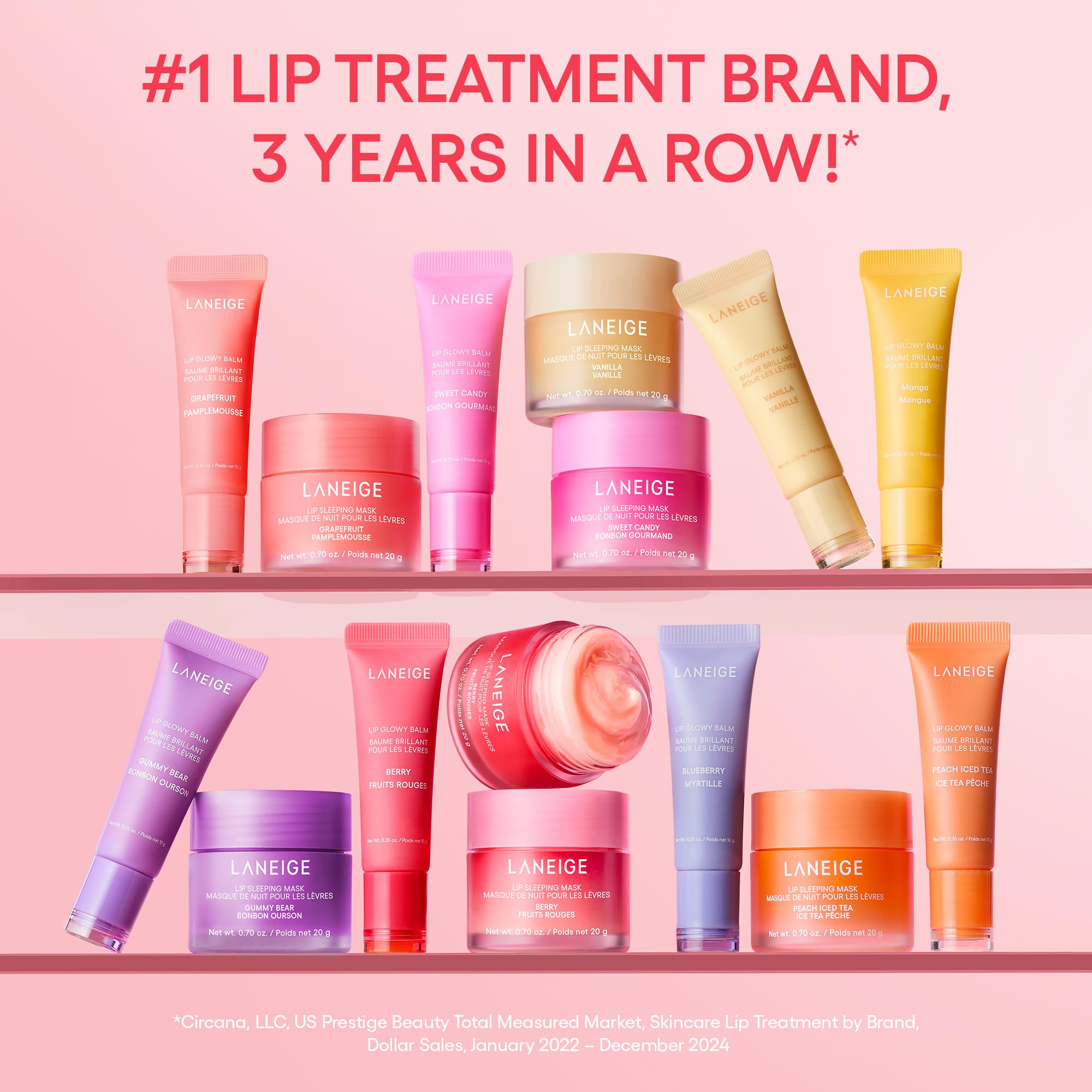 LANEIGE Lip Sleeping Mask Sweet Candy: Nourish, Hydrate, Vitamin C, Murumuru & Shea Butter, Antioxidants, Flaky, Dry Lips