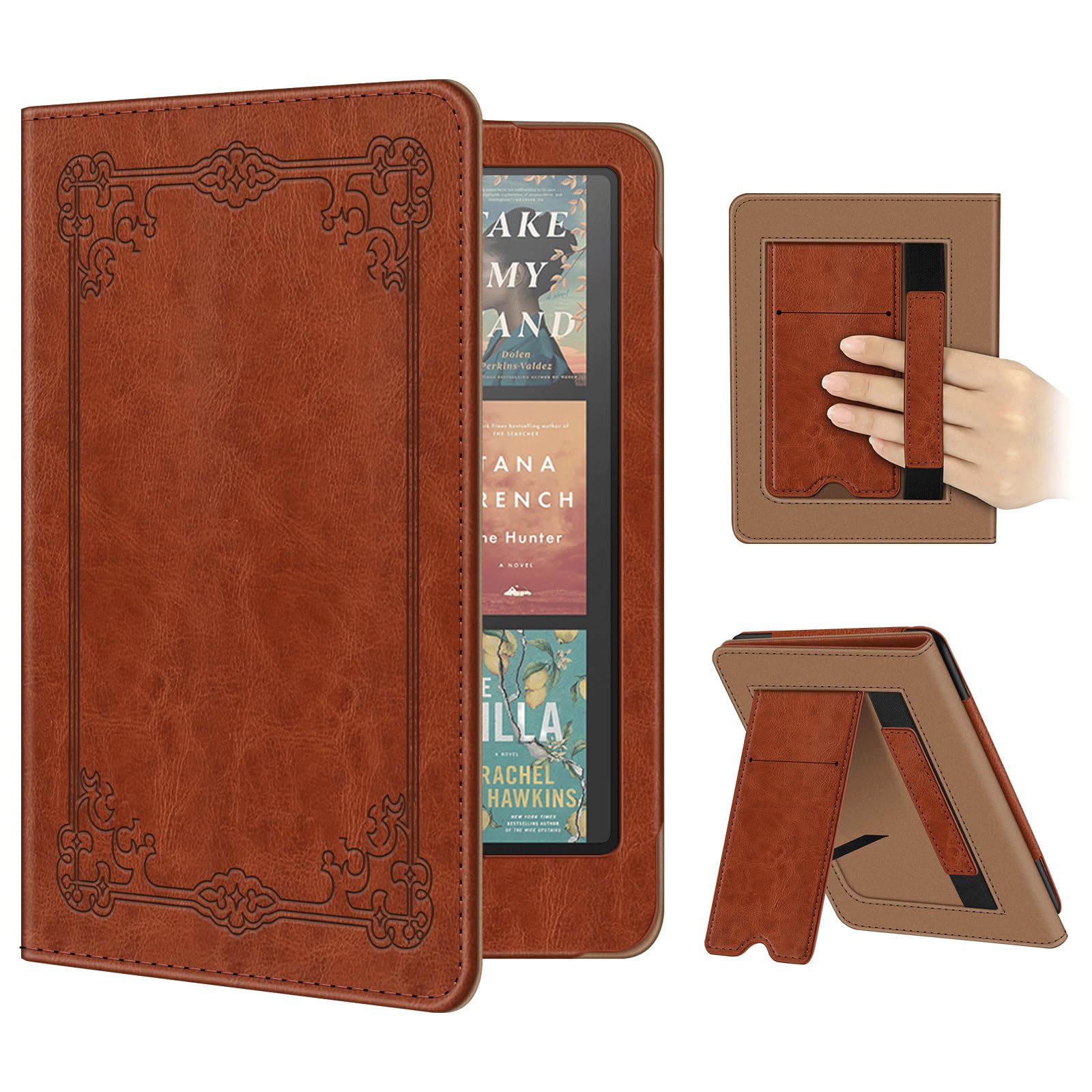 Fintie Case for 7"/6.8" Kindle Paperwhite(12th/11th Generation-2024/2021) and Kindle Colorsoft Signature Edition -Slim Foldable Stand Cover Auto Wake/Sleep for Kindle Paperwhite 2024, Vintage Brown