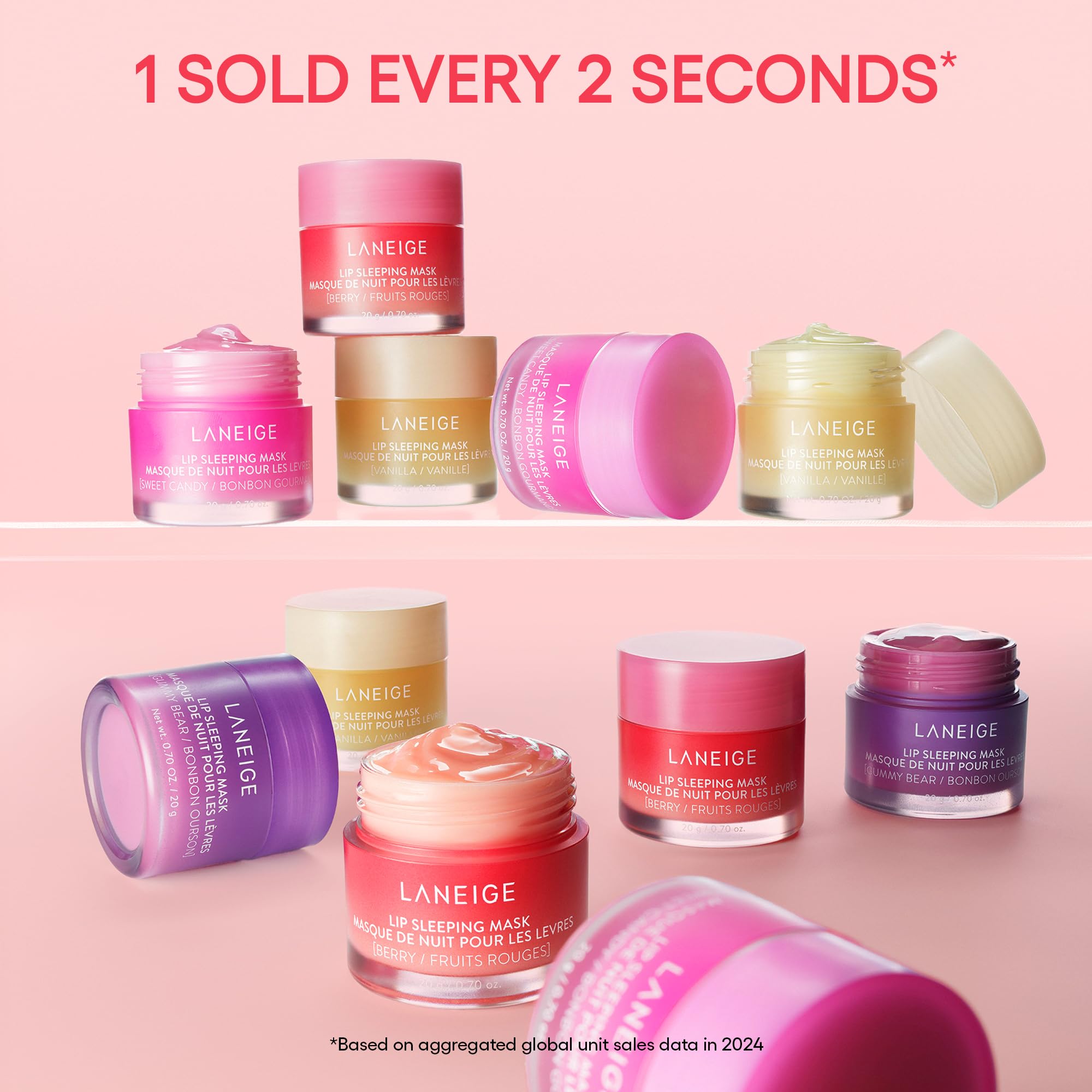 LANEIGE Lip Sleeping Mask Sweet Candy: Nourish, Hydrate, Vitamin C, Murumuru & Shea Butter, Antioxidants, Flaky, Dry Lips