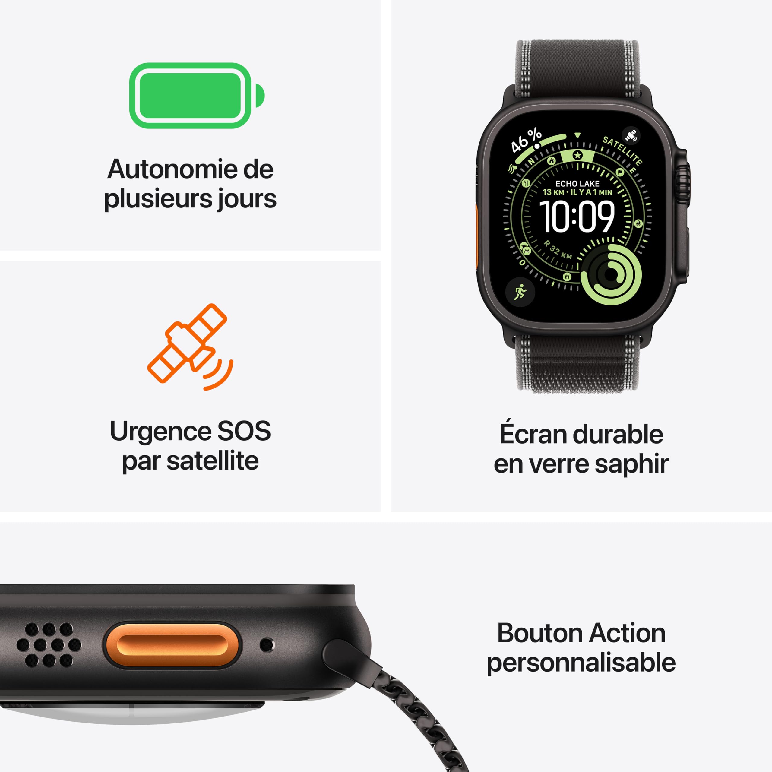 Apple Watch Ultra 3 [GPS + Cellular 49mm] Running and Multisport Smartwatch with Titanium Case with Light Blue Alpine Loop. Satellite Communications, Advanced Health and Fitness Tracking