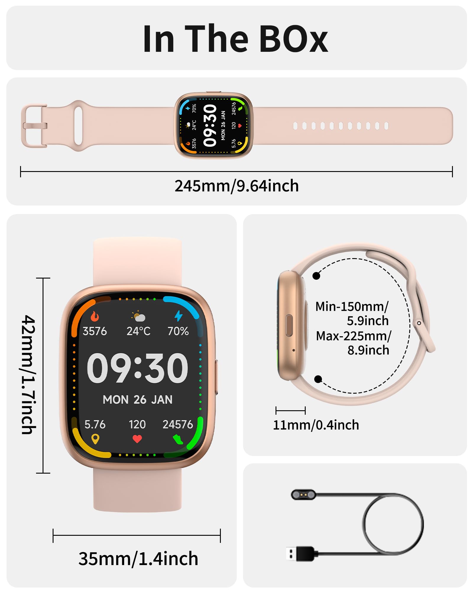Smart Watch for Men Women, Bluetooth Calling, 1.83" HD Touch Screen Fitness Tracker, 100+ Sports Modes,Heart Rate Sleep Monitor， DIY Dial, IP68 Waterproof, Compatible with Android & iOS