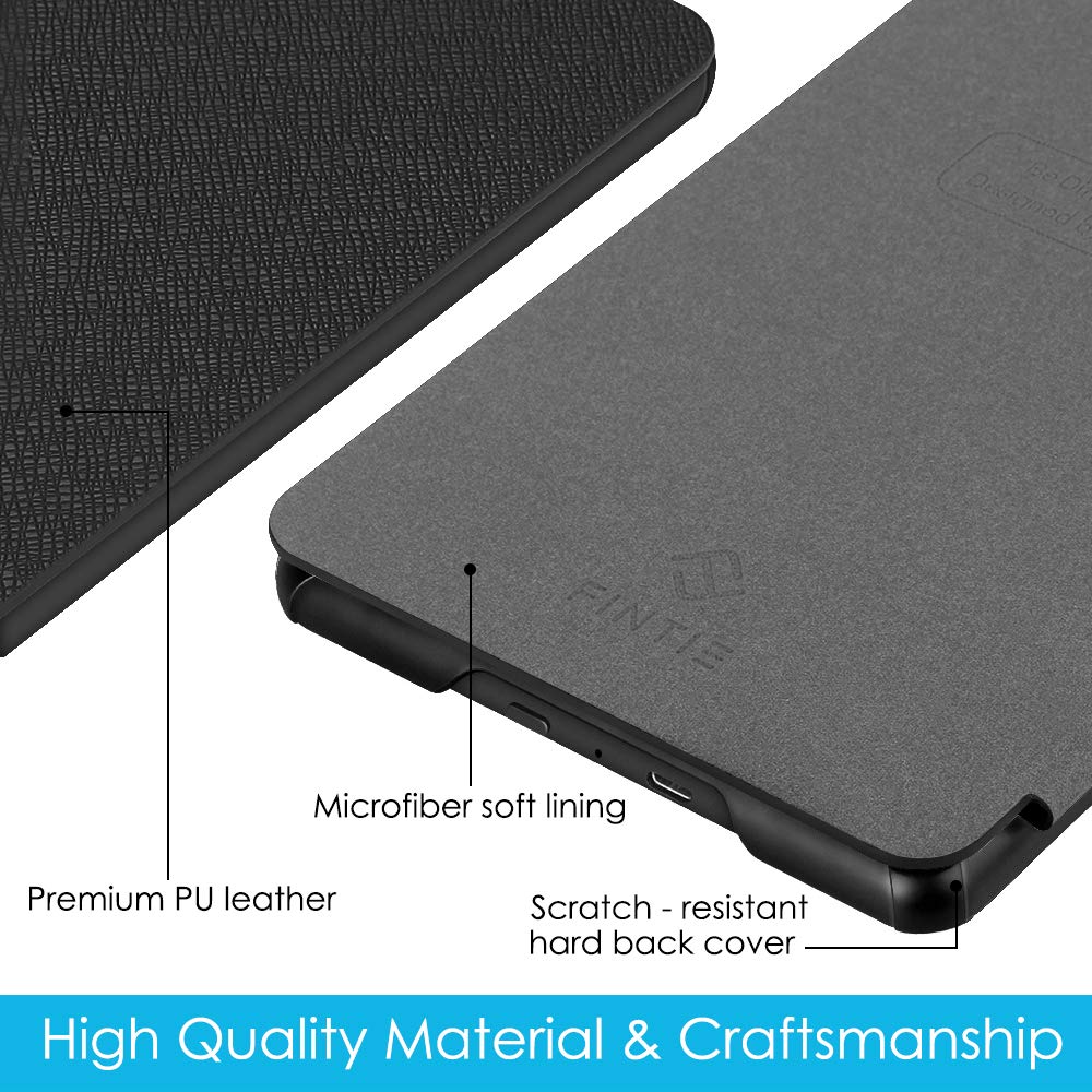 Fintie Slimshell Case for Kindle Paperwhite (10th Generation only, 2018 Release) - Premium Lightweight PU Leather Cover with Auto Sleep/Wake for Amazon Kindle Paperwhite E-Reader 10th Gen (Black)