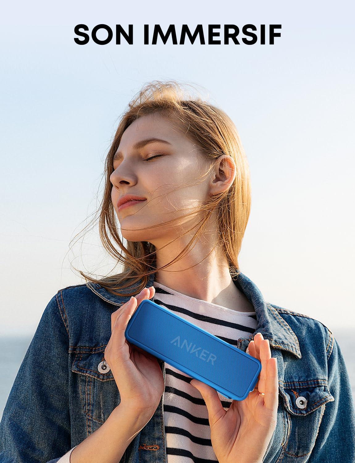 [Upgraded] Anker Soundcore 2 Portable Bluetooth Speaker with 12W Stereo Sound, Bluetooth 5, BassUp, IPX7 Waterproof, 24-Hour Playtime, Wireless Stereo Pairing, Speaker (Renewed)