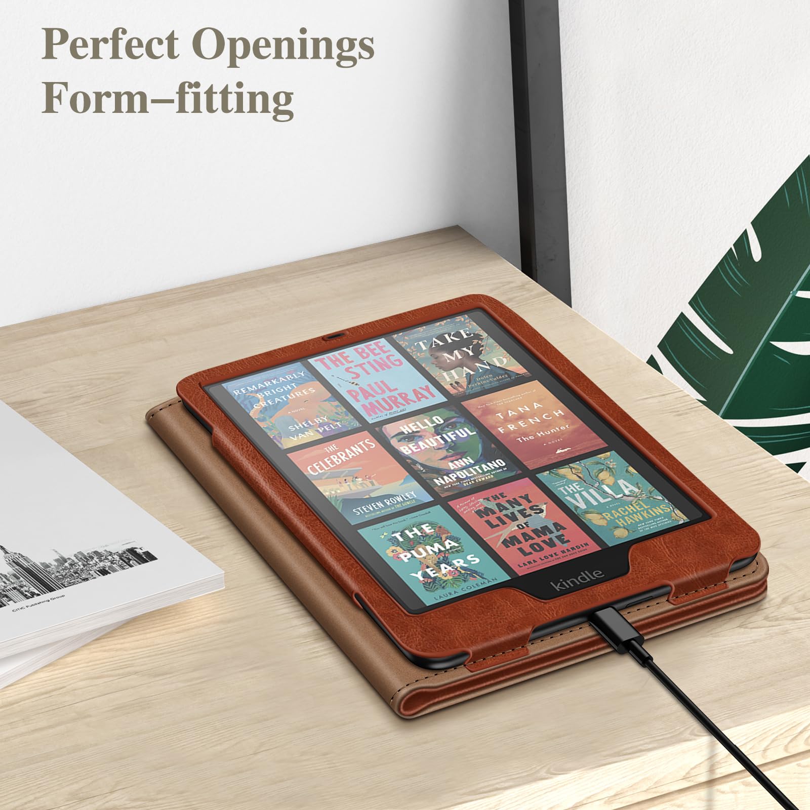 Fintie Case for 7"/6.8" Kindle Paperwhite(12th/11th Generation-2024/2021) and Kindle Colorsoft Signature Edition -Slim Foldable Stand Cover Auto Wake/Sleep for Kindle Paperwhite 2024, Vintage Brown