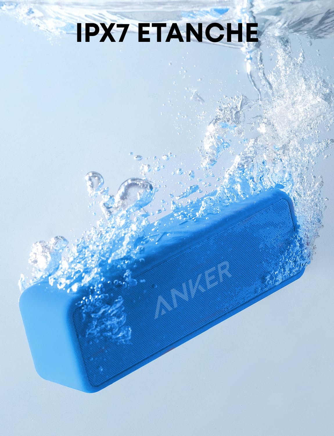 [Upgraded] Anker Soundcore 2 Portable Bluetooth Speaker with 12W Stereo Sound, Bluetooth 5, BassUp, IPX7 Waterproof, 24-Hour Playtime, Wireless Stereo Pairing, Speaker (Renewed)