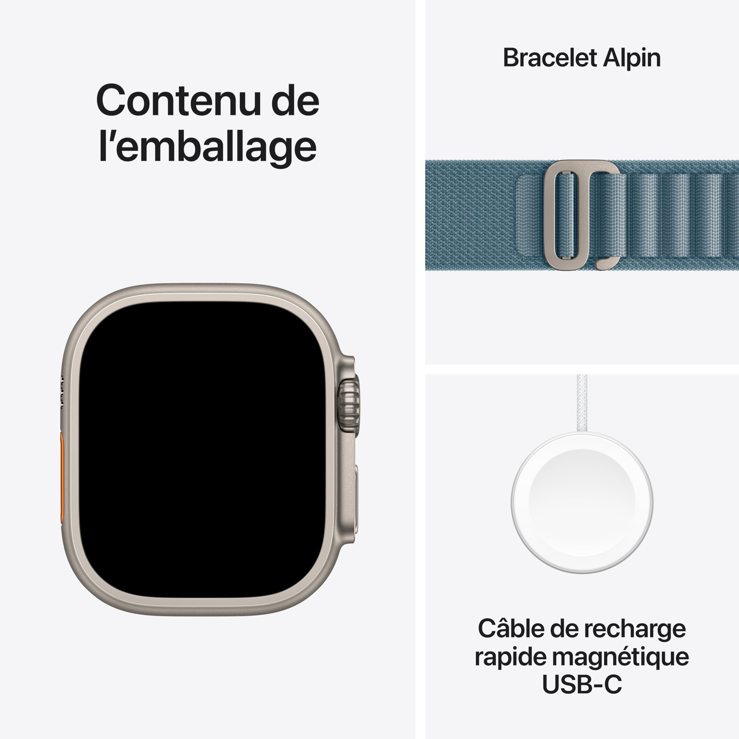 Apple Watch Ultra 3 [GPS + Cellular 49mm] Running and Multisport Smartwatch with Titanium Case with Light Blue Alpine Loop. Satellite Communications, Advanced Health and Fitness Tracking