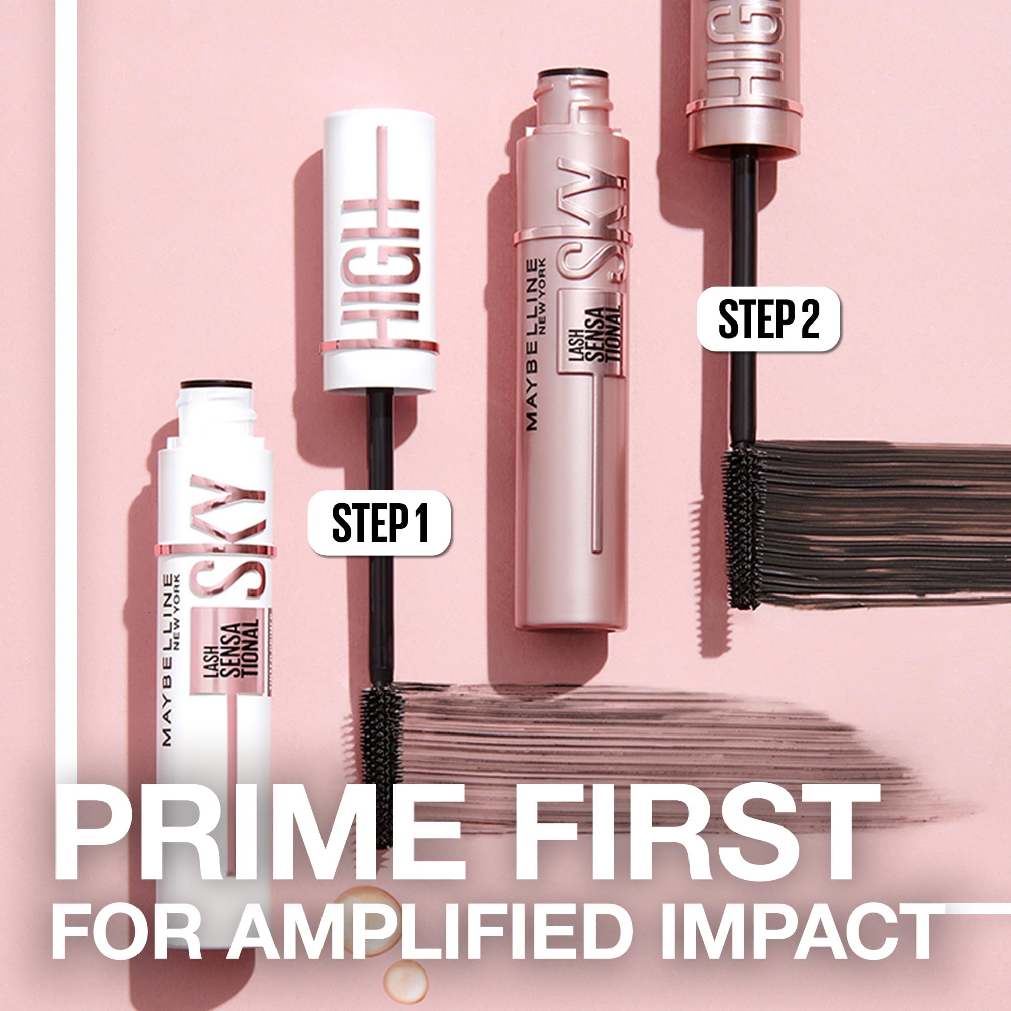 Maybelline New York Lash Sensational Sky High Washable Eyelash Mascara Makeup, Volumizing, Lengthening, Defining, Curling, Multiplying, Buildable Formula, Very Black, 7.2 ml