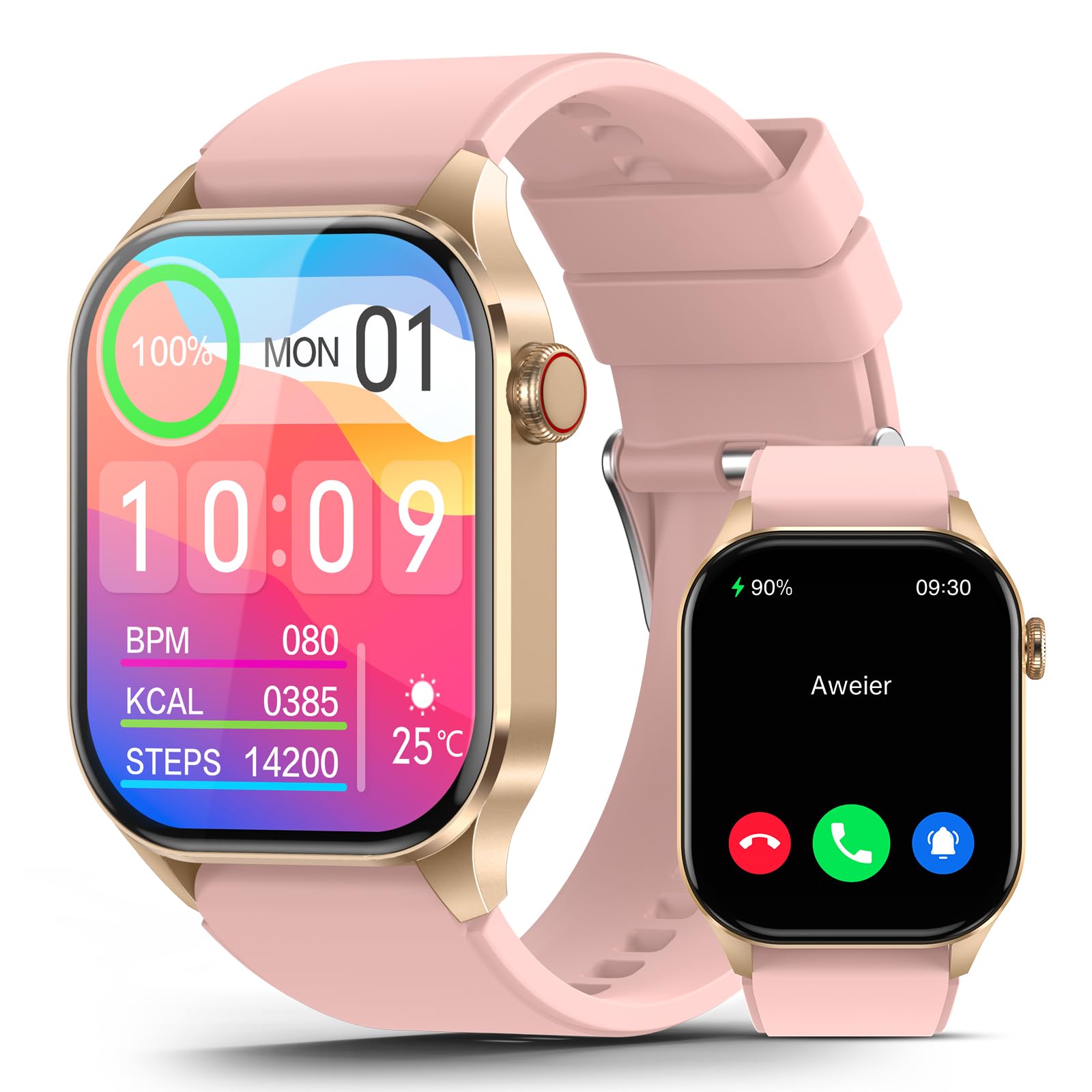 SOUYIE 2025 Smart Watch for Men Women (Answer/Make Call), 2.04" AMOLED Display, Blood Oxygen Heart Rate Sleep Monitor, 136+ Sports Modes, IP68 Waterproof Fitness Tracker, Compatible Android and iOS