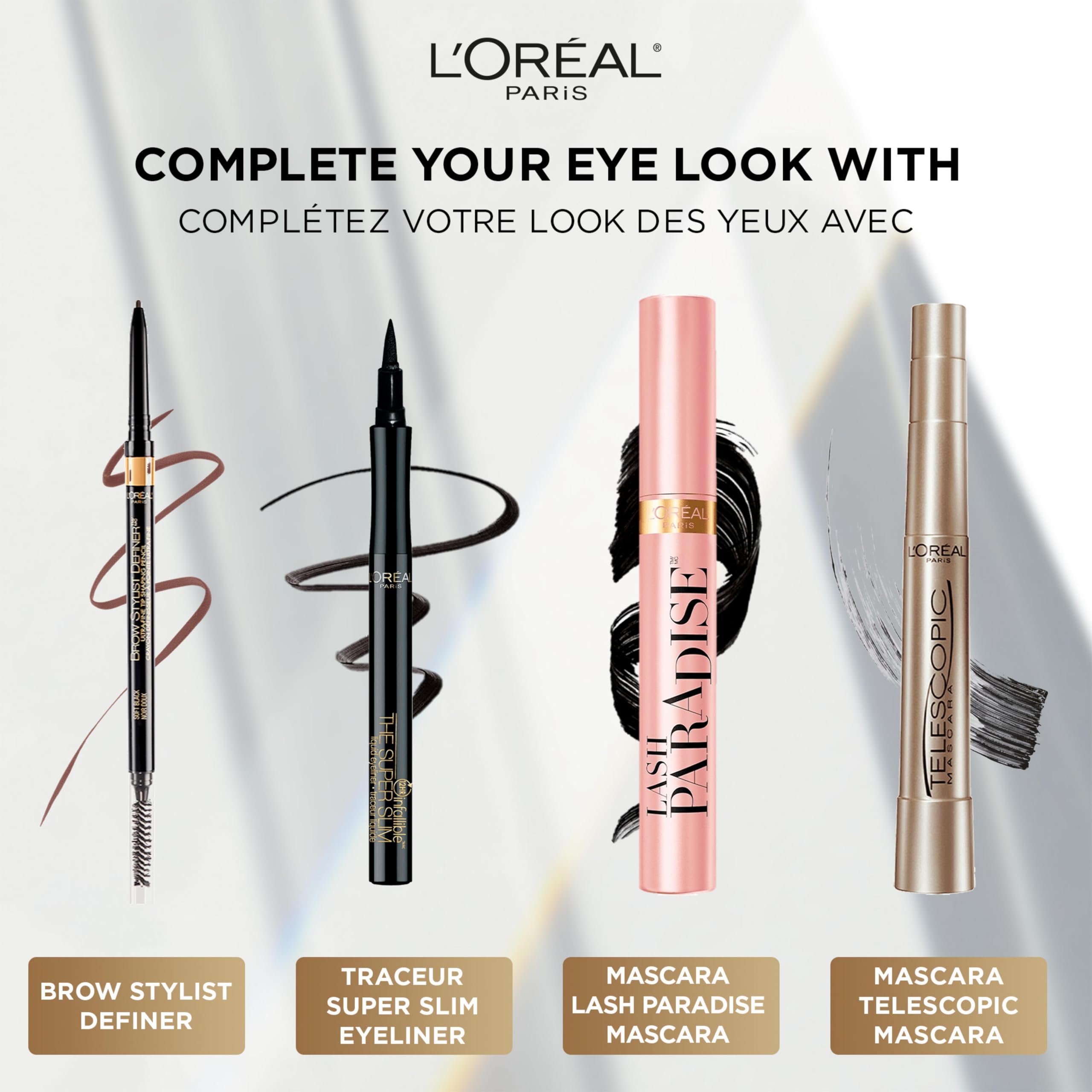 L’Oréal Paris Telescopic Mascara, Eyelash Lengthening Mascara, Unique Non-Clumping Formula Delivering Intense Length For Sensitive Eyes, Black, 8 ml