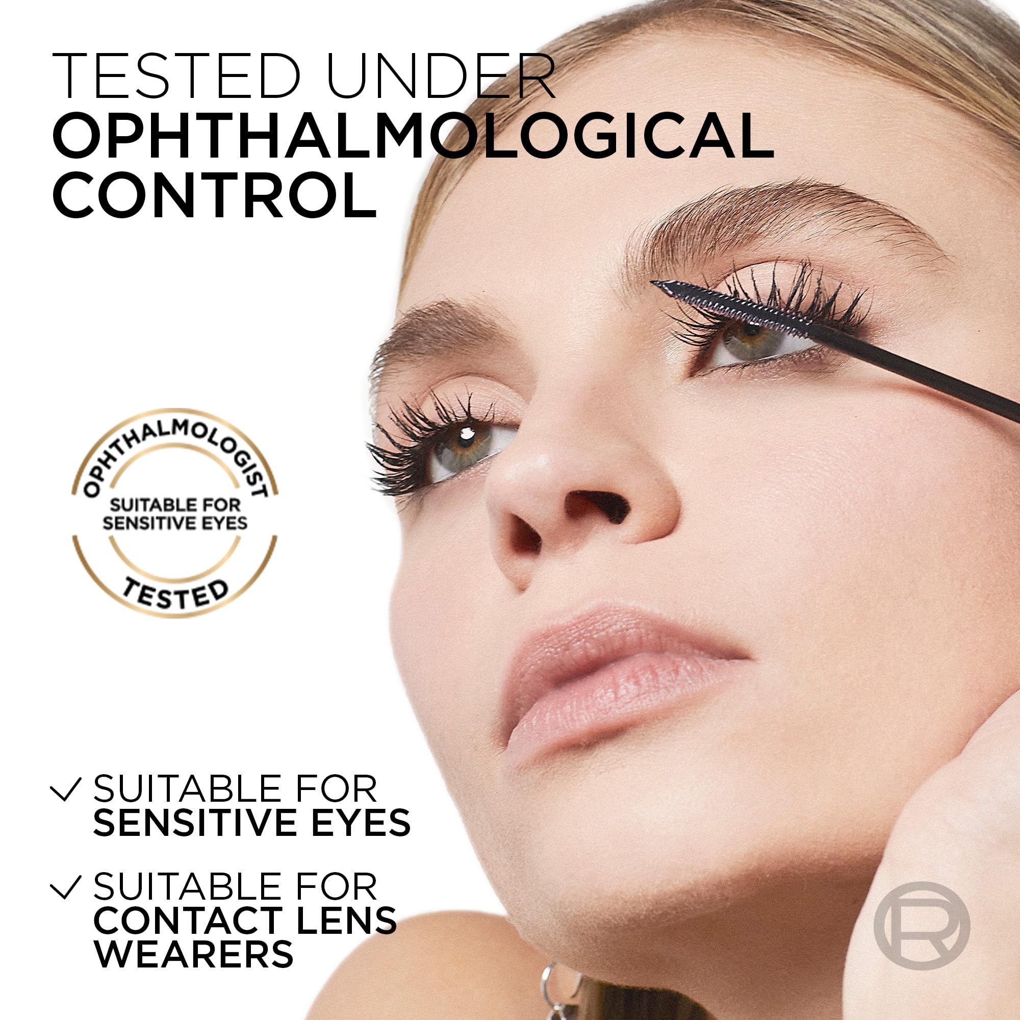 L’Oréal Paris Telescopic Mascara, Eyelash Lengthening Mascara, Unique Non-Clumping Formula, Delivers Intense Length, For Sensitive Eyes, Blackest Black, 8 ml