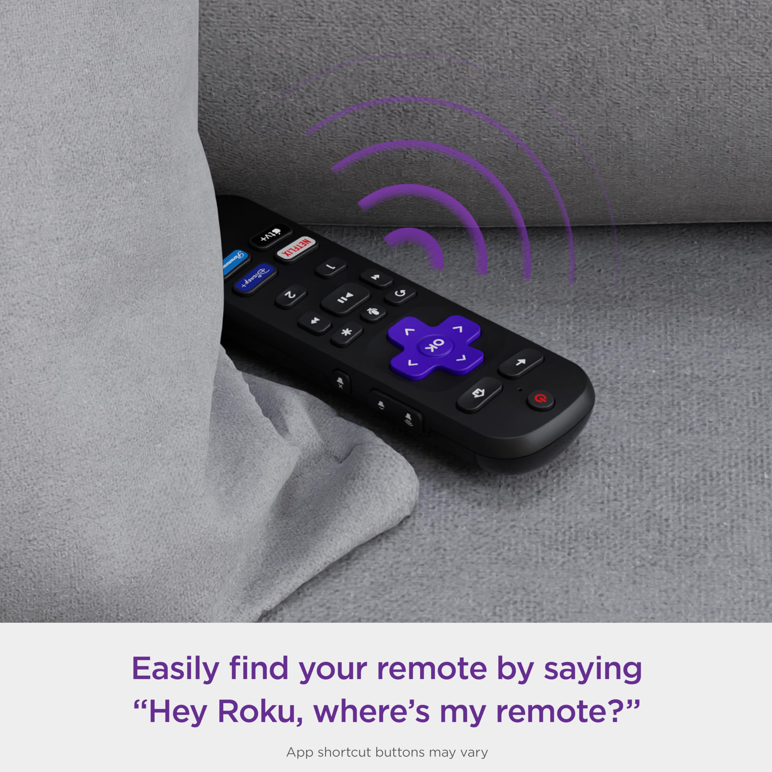 Roku Voice Remote Pro | Rechargeable Voice Remote with TV Controls, Lost Remote Finder, Private Listening, Hands-Free Voice Controls & Personal Shortcut Buttons for Roku Players Roku TV, & Roku Audio