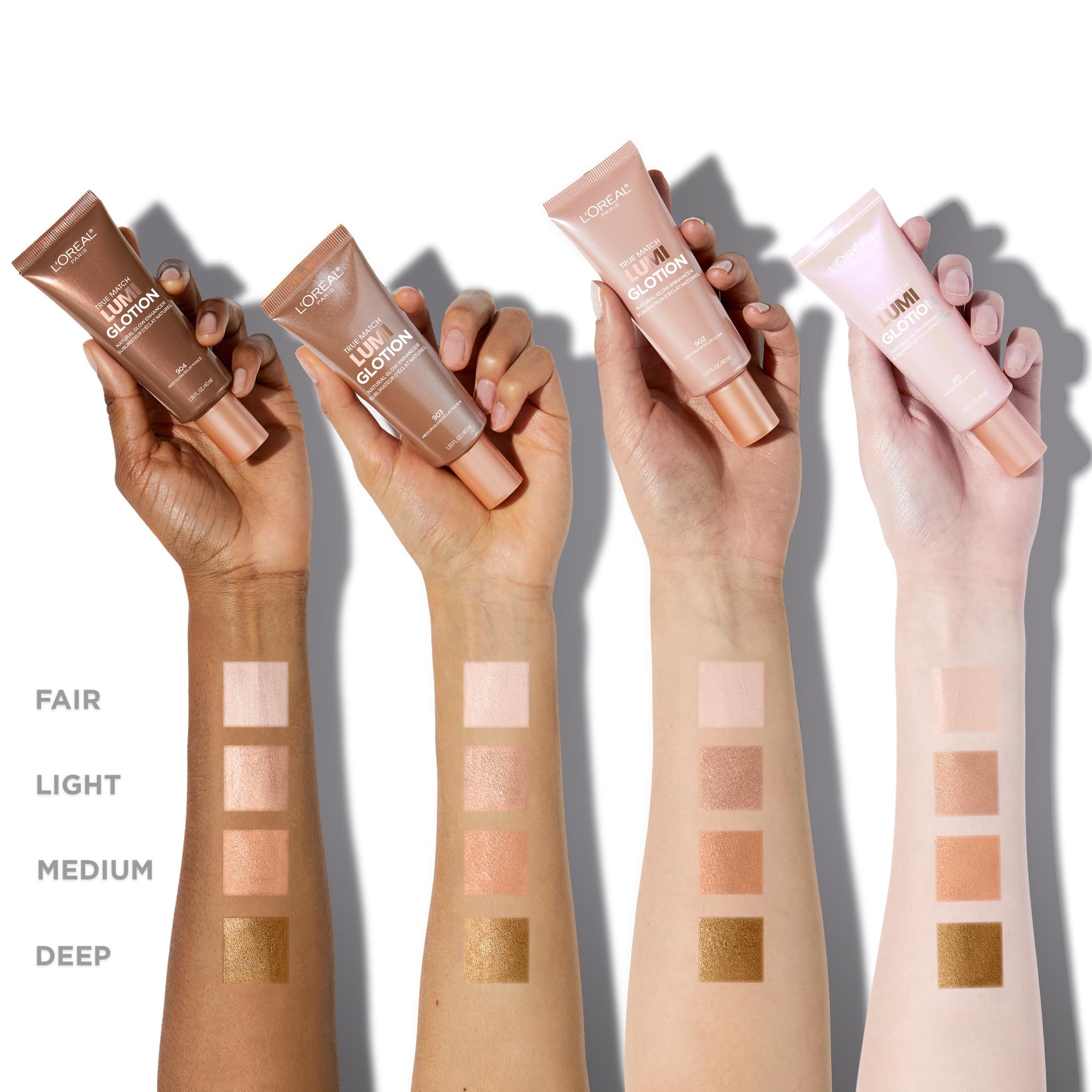 L’Oréal Paris True Match Lumi Glotion Natural Glow Enhancer for Face & Body, Instantly Hydrates and Illuminates Skin, Sheer Color Tint, Offers a Sunkissed Glow, 902 Light, 40 mL