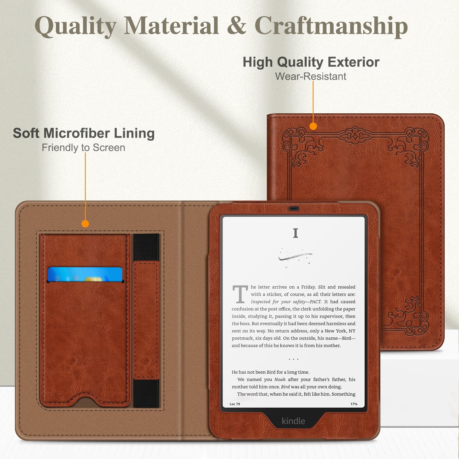 Fintie Case for 7"/6.8" Kindle Paperwhite(12th/11th Generation-2024/2021) and Kindle Colorsoft Signature Edition -Slim Foldable Stand Cover Auto Wake/Sleep for Kindle Paperwhite 2024, Vintage Brown