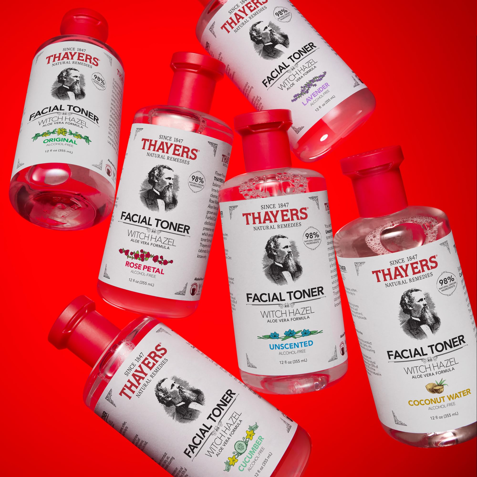Thayers Alcohol-Free Rose Petal Witch Hazel Facial Toner for Glowing Skin, Soothing, Hydrating, Refreshing Toner for Normal and Combination Skin with Enlarged Pores, 355ml