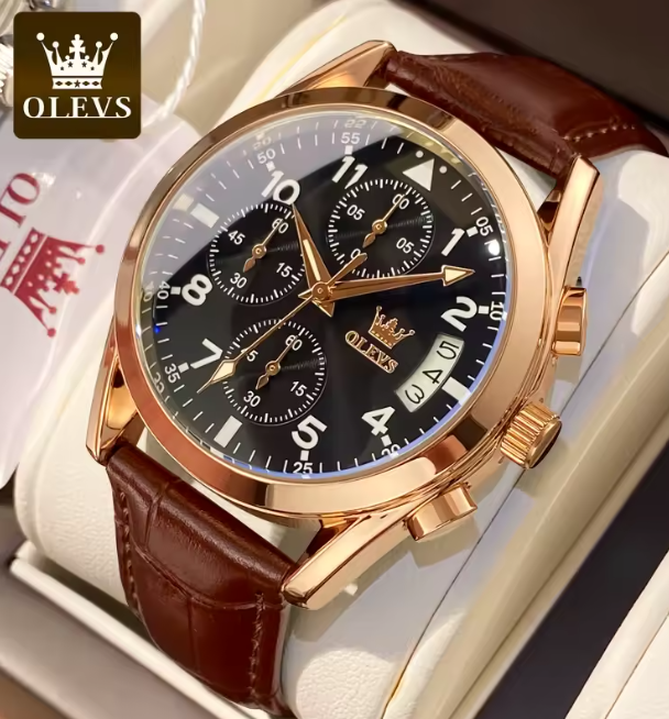 OLEVS Luxury Waterproof Luminous Quartz Men's Watche