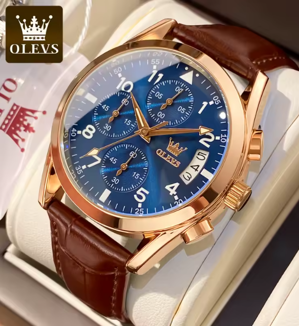 OLEVS Luxury Waterproof Luminous Quartz Men's Watche